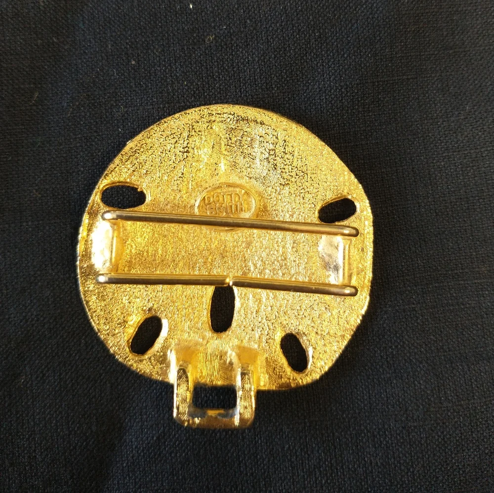 Vintage Dotty Smith Sand Dollar Gold Tone Belt Buckle ONLY ONE Replacement Retro